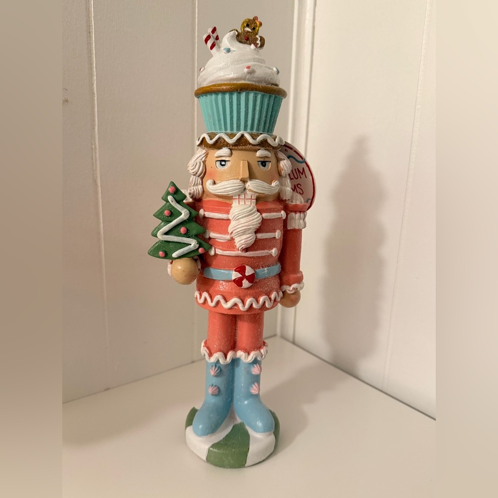 Whimsical Nutcracker with Cupcake Hat and Tree - Candy land theme